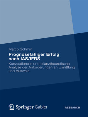cover image of Prognosefähiger Erfolg nach IAS/IFRS